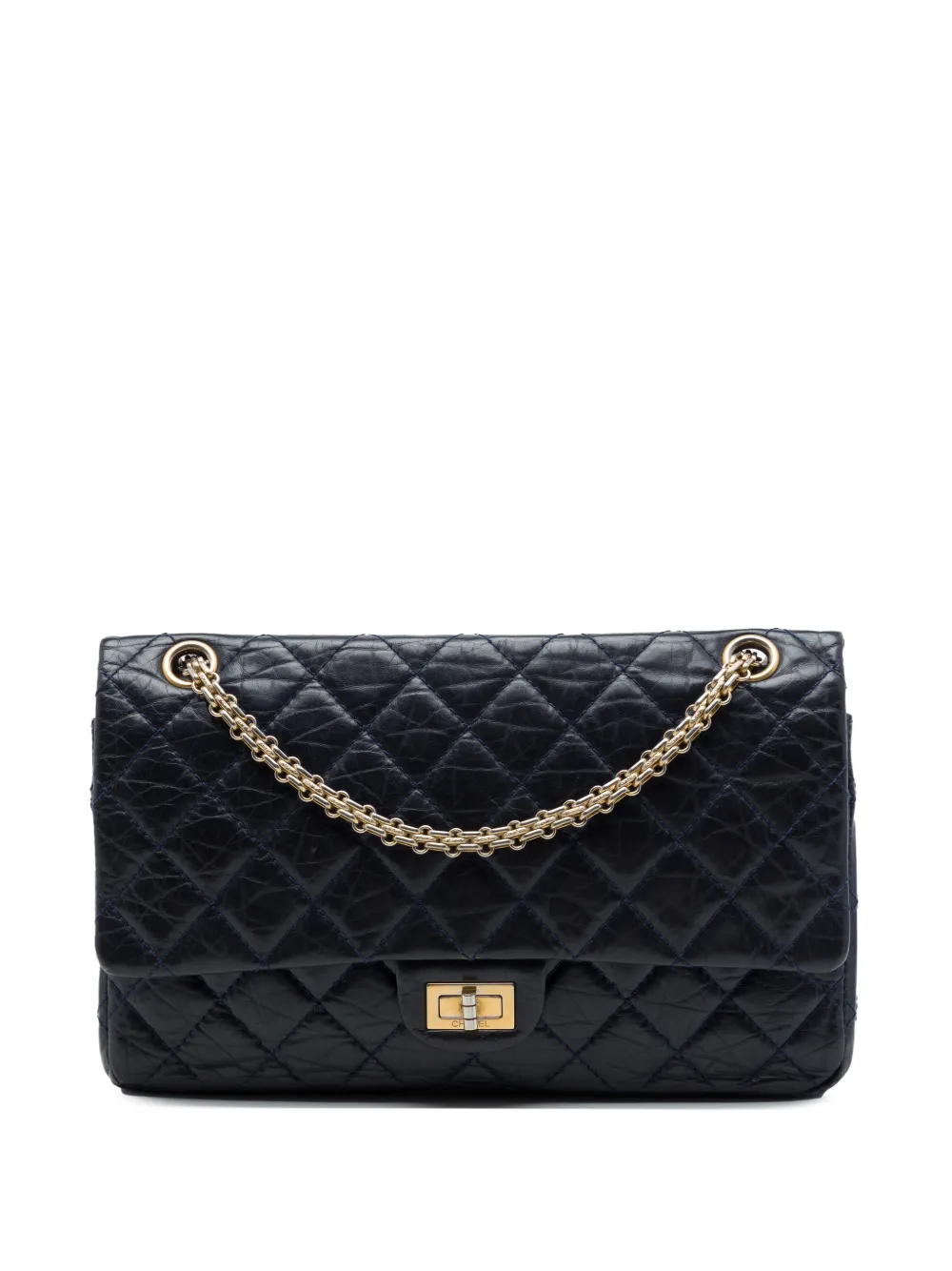 CHANEL Pre-Owned 2010-2011 Quilted Aged Calfskin Reissue 2.55 Double Flap 226 shoulder bag - Blu