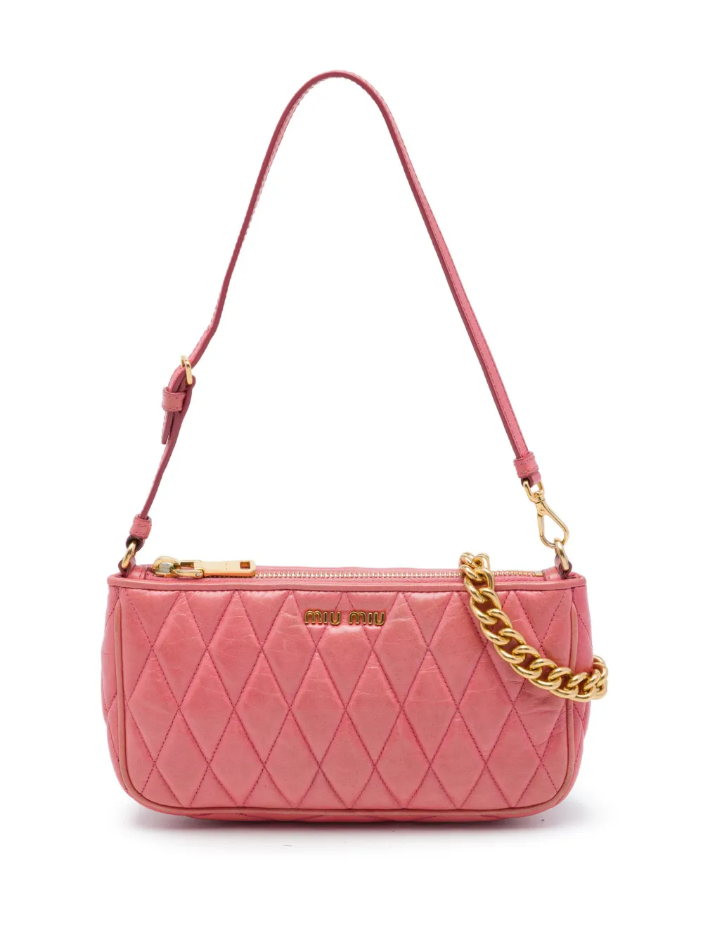 Miu Miu Pre-Owned 2010-2026 Matelasse Nappa Chain satchel - Rosa