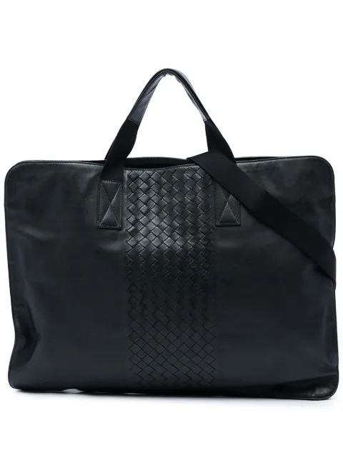 Bottega Veneta Pre-Owned 2012-2026 Intrecciato Trimmed Leather Soft Briefcase business bag