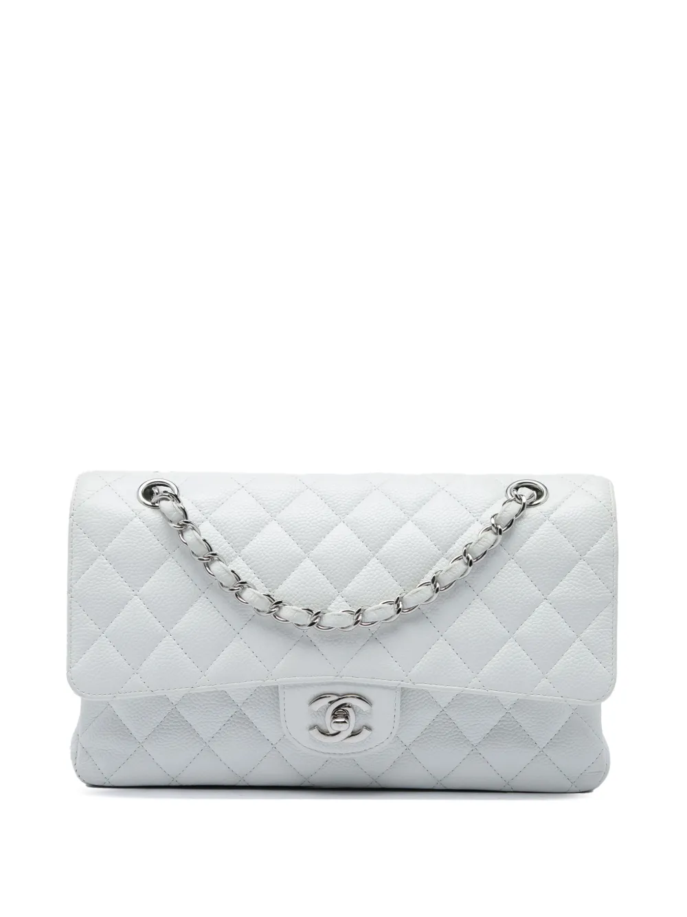 CHANEL Pre-Owned 2011 Medium Classic Caviar Double Flap shoulder bag - Bianco