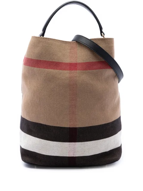 Burberry Pre-Owned 2000-2017 Medium Mega Check Canvas Ashby Bucket Bag satchel