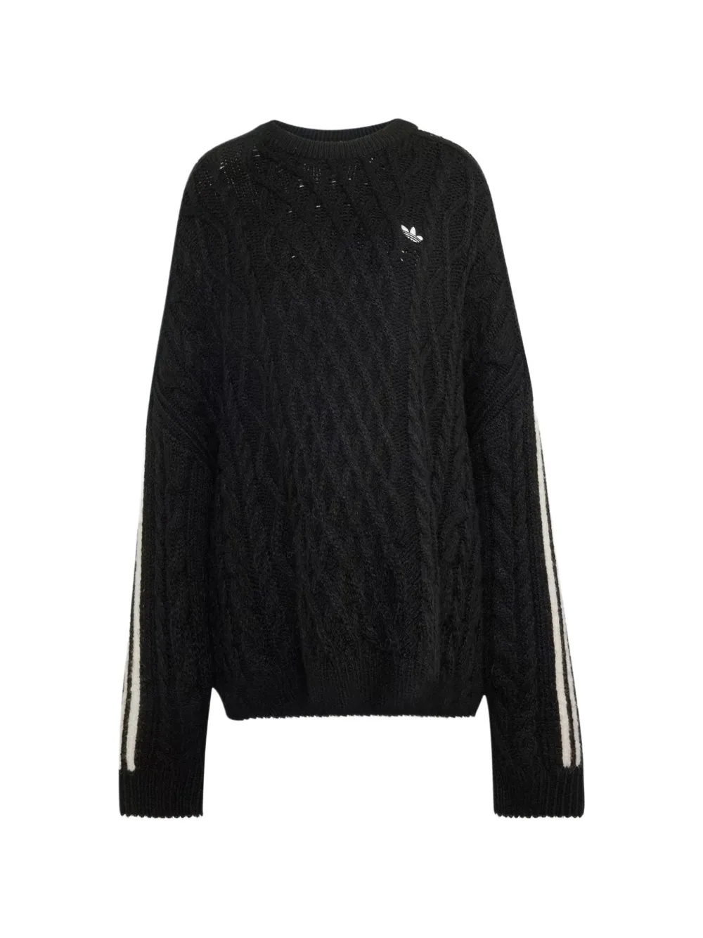 adidas cable-knit side-stripe sweater