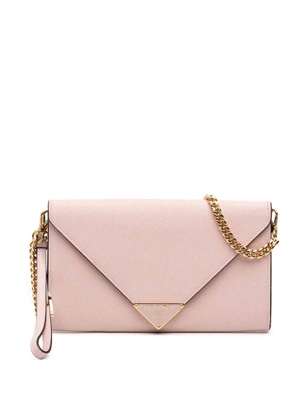 Prada Pre-Owned 2013-2026 Saffiano Envelope Chain Clutch shoulder bag - Rosa