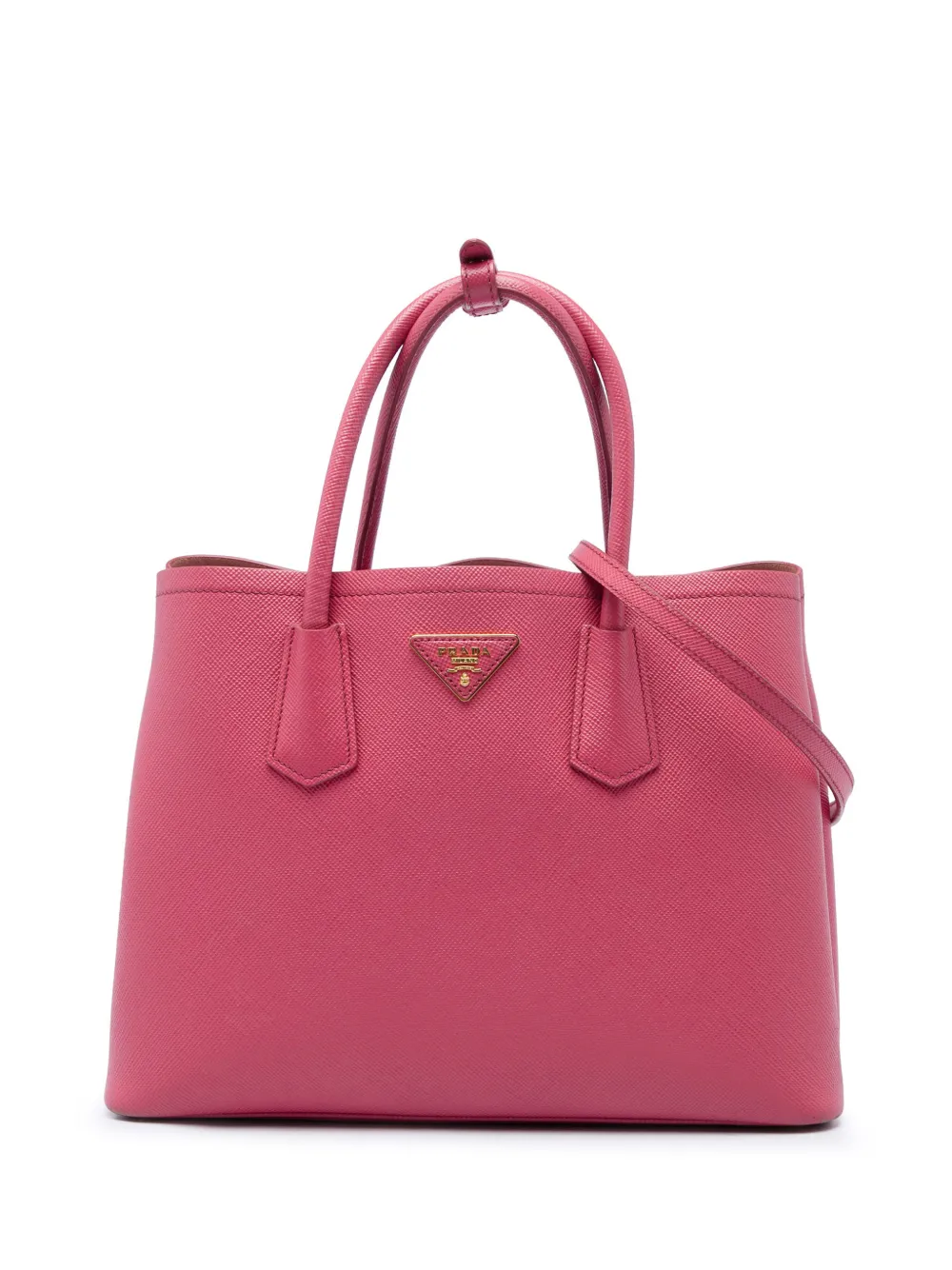 Prada Pre-Owned 2010-2026 Medium Saffiano Cuir Double satchel - Rosa