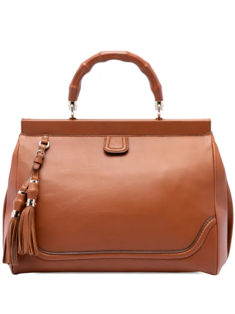 Gucci Pre-Owned 2016-2026 Medium Calfskin Bold Bamboo Top Handle Bag handbag
