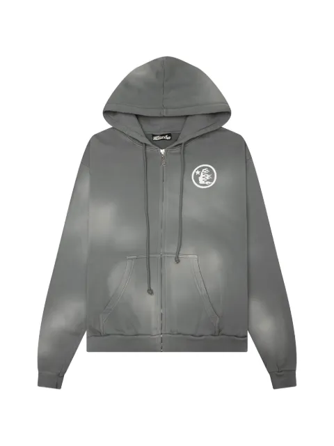 HELLSTAR logo-print zip-up hoodie