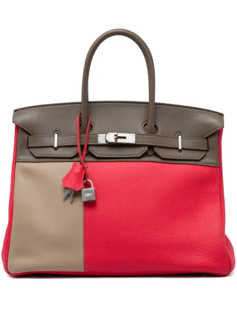 Hermès Pre-Owned 2013 Tricolor Clemence and Swift Birkin Cascade Retourne 35 handbag