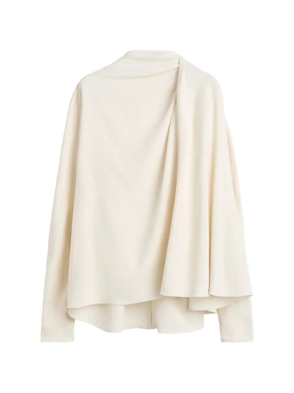 TOTEME asymmetric draped cady blouse ecru