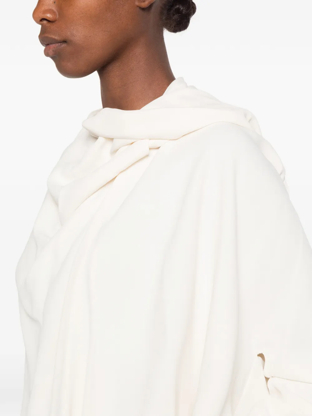 TOTEME Asymmetrische gedrapeerde cady blouse Beige
