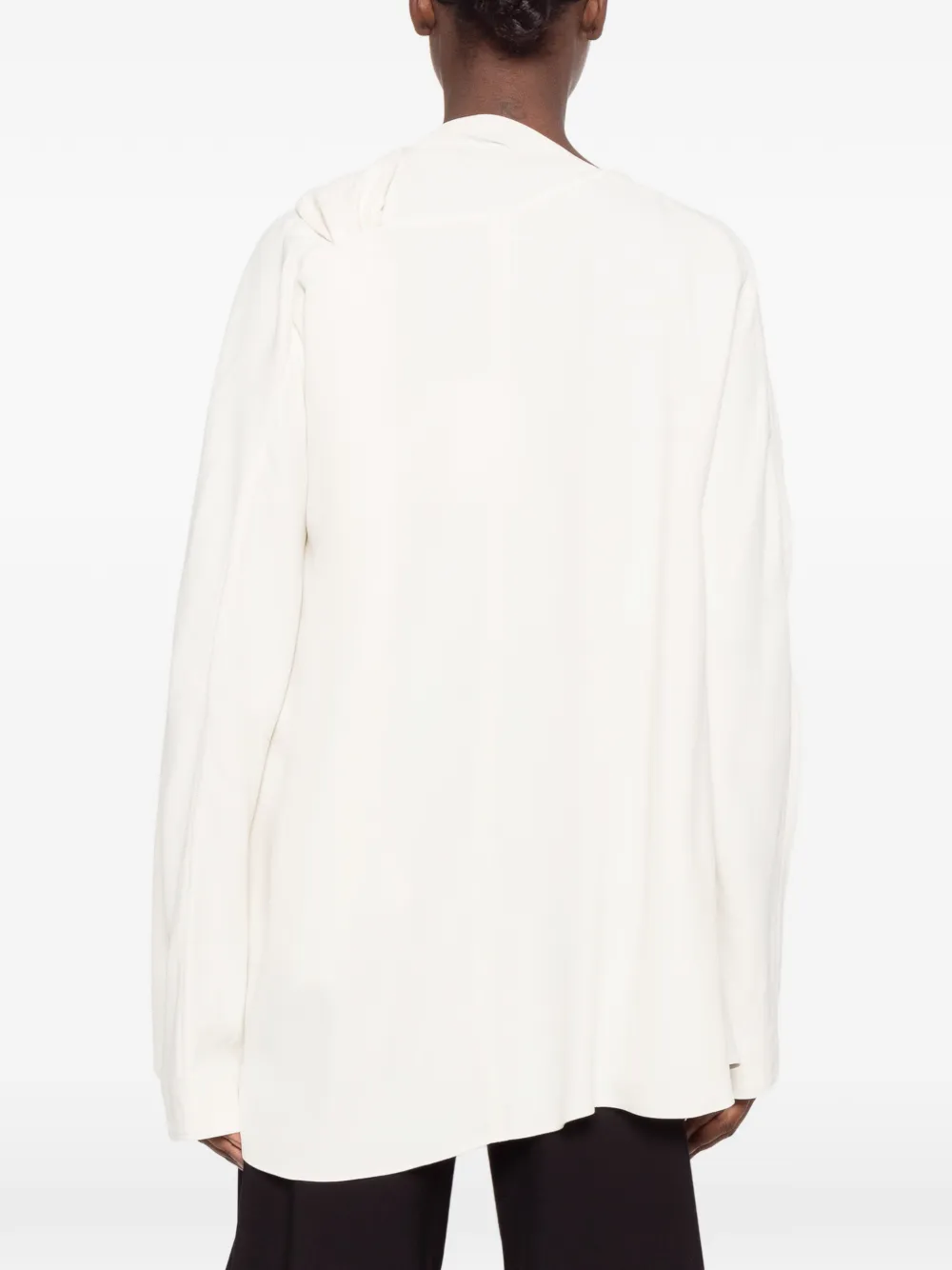 TOTEME Asymmetrische gedrapeerde cady blouse Beige
