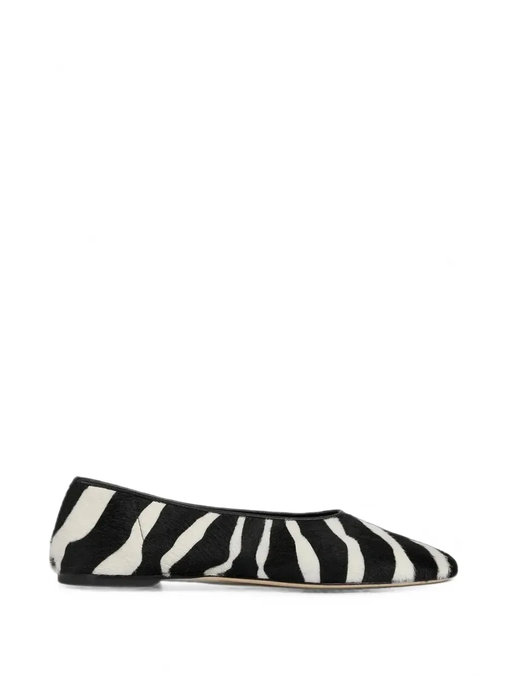 TOTEME zebra-print pony-hair ballet flats - Nero