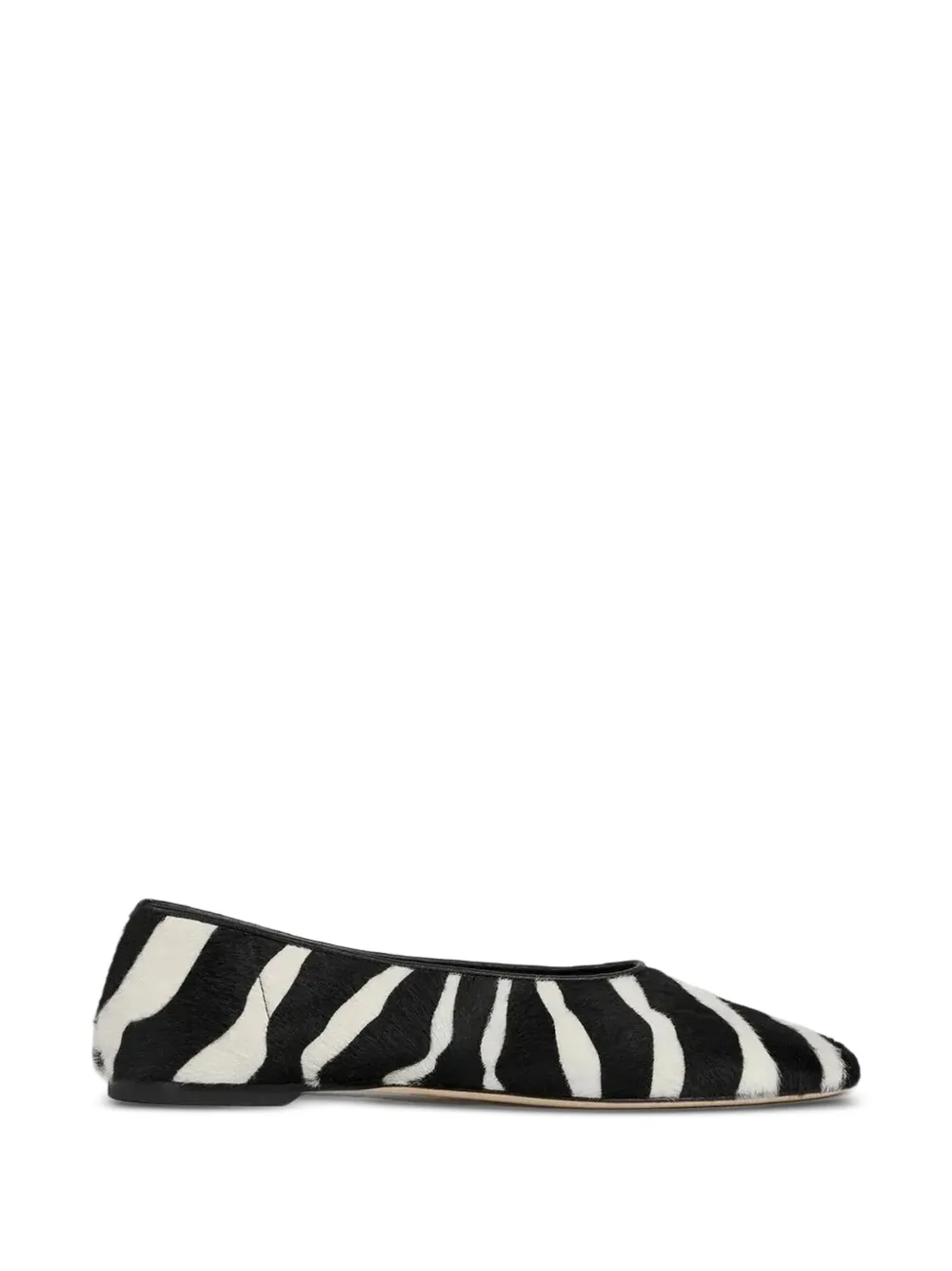 TOTEME zebra-print pony-hair ballet flats - Nero