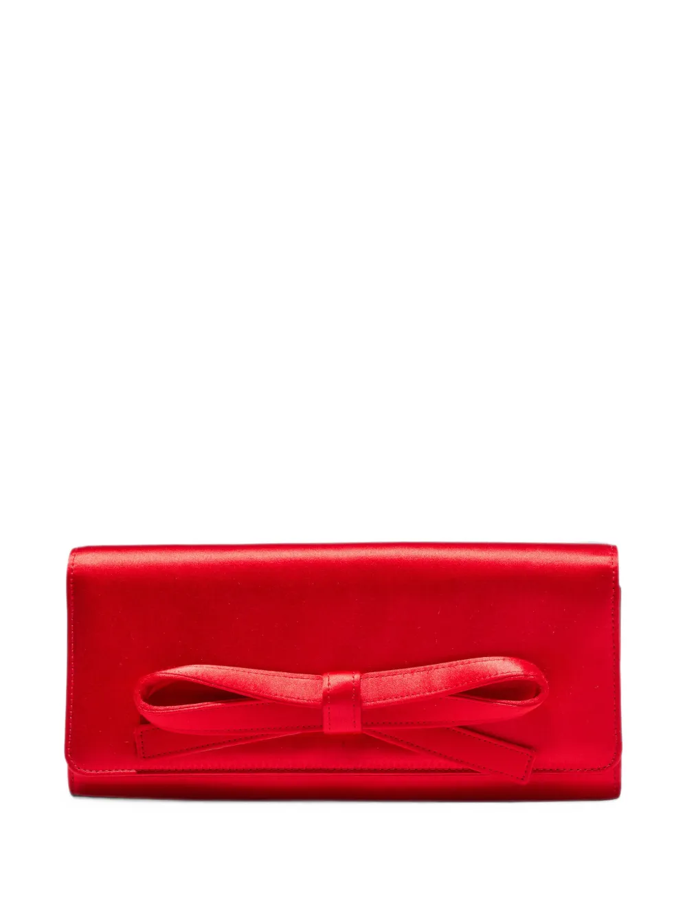 Carolina Herrera Margaret bow-detail clutch bag - Rosso