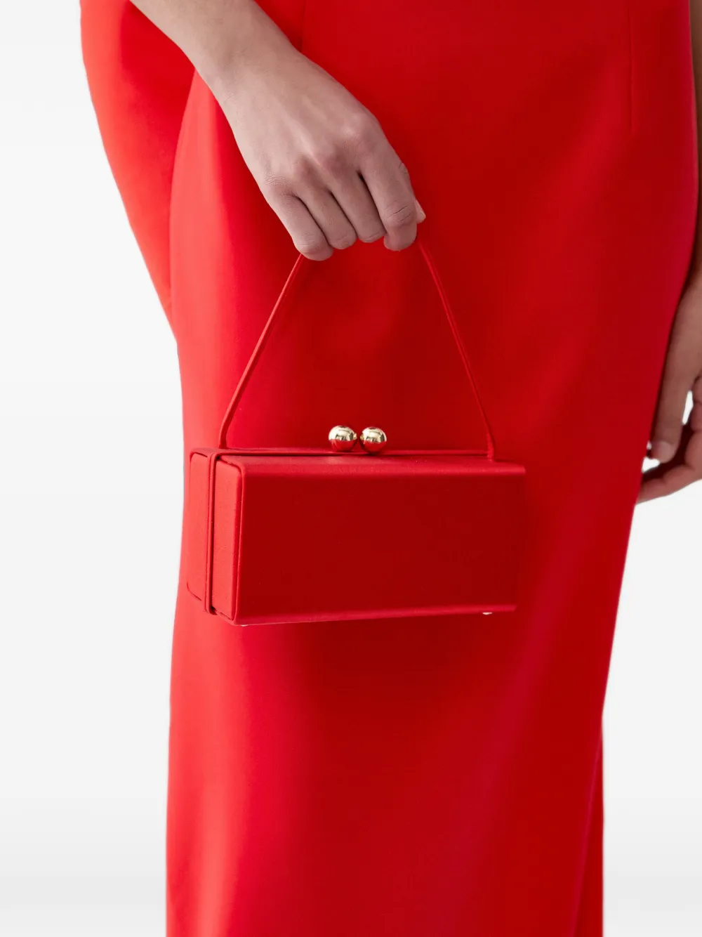 Carolina Herrera mini Mimi satin clutch bag Rood