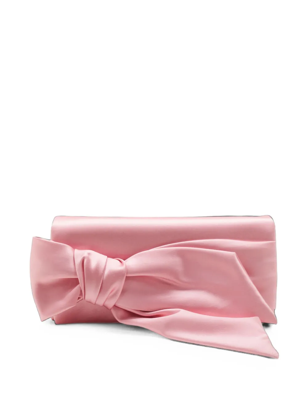 Carolina Herrera Karlita bow satin clutch bag - Rosa