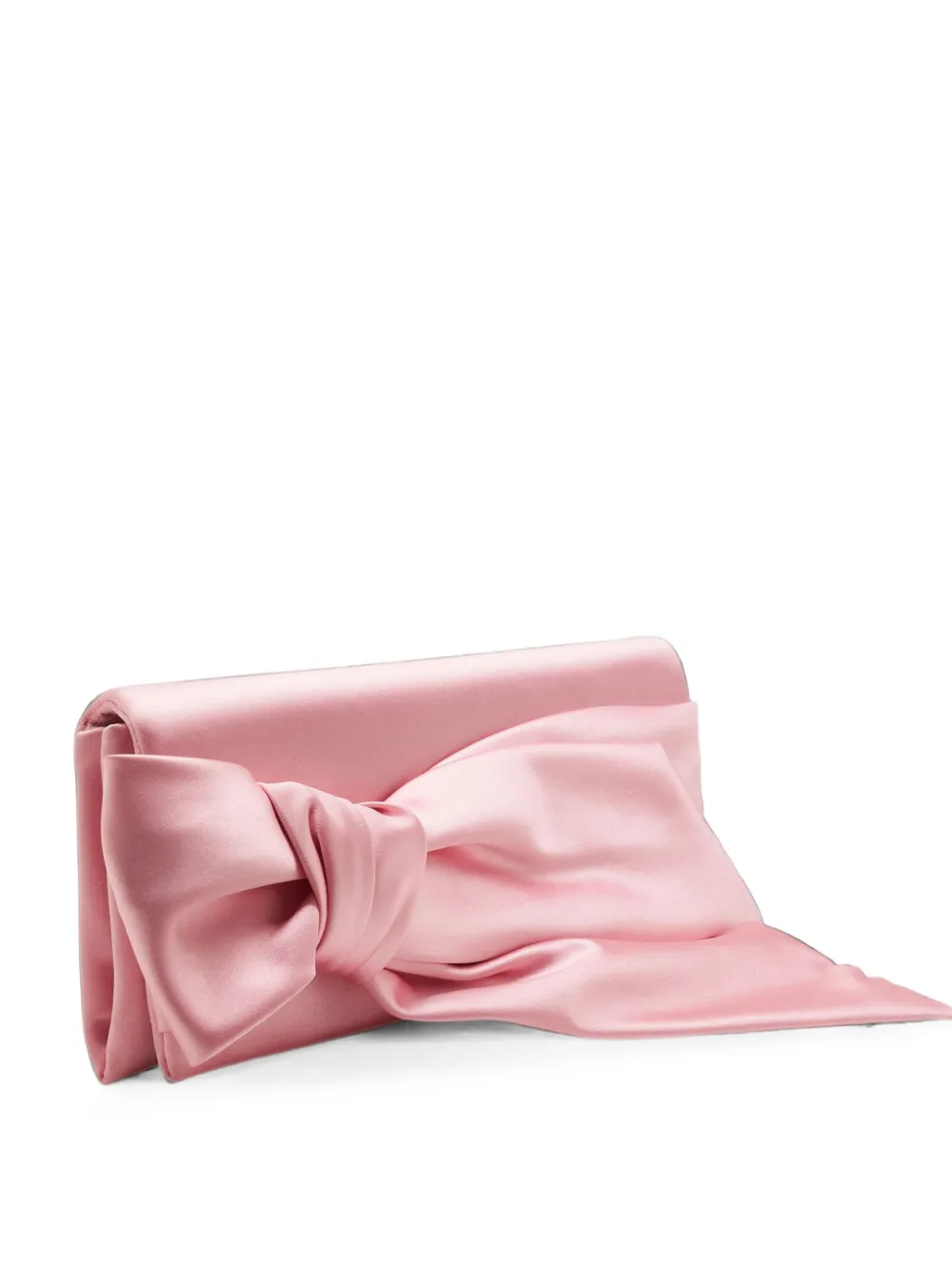 Carolina Herrera Karlita satijnen clutch met strik Roze