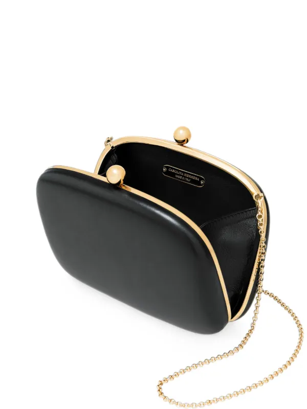Carolina Herrera Vega Leather Mini Bag in Black
