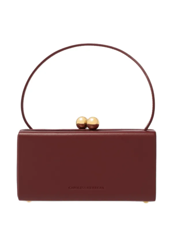 Carolina Herrera Mimi Leather Mini Bag in Red