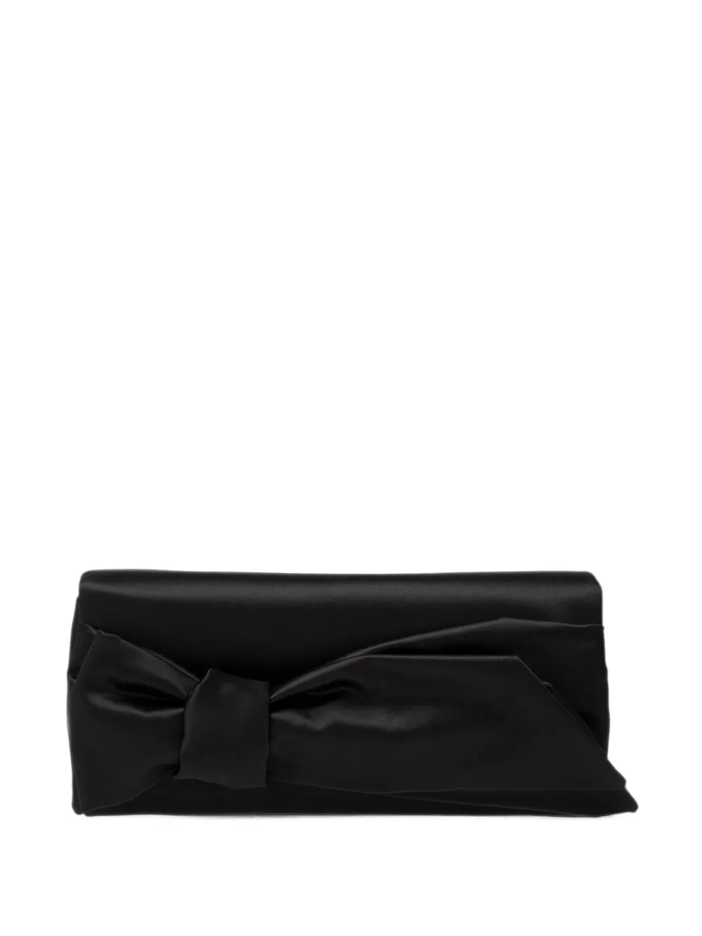 Carolina Herrera Karlita bow-detail satin clutch bag - Nero