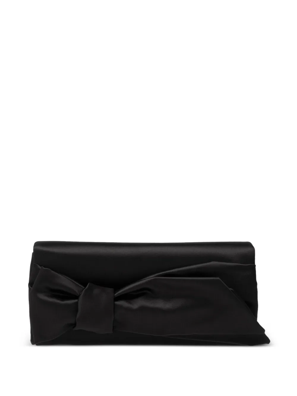 Carolina Herrera Karlita bow-detail satin clutch bag - Schwarz