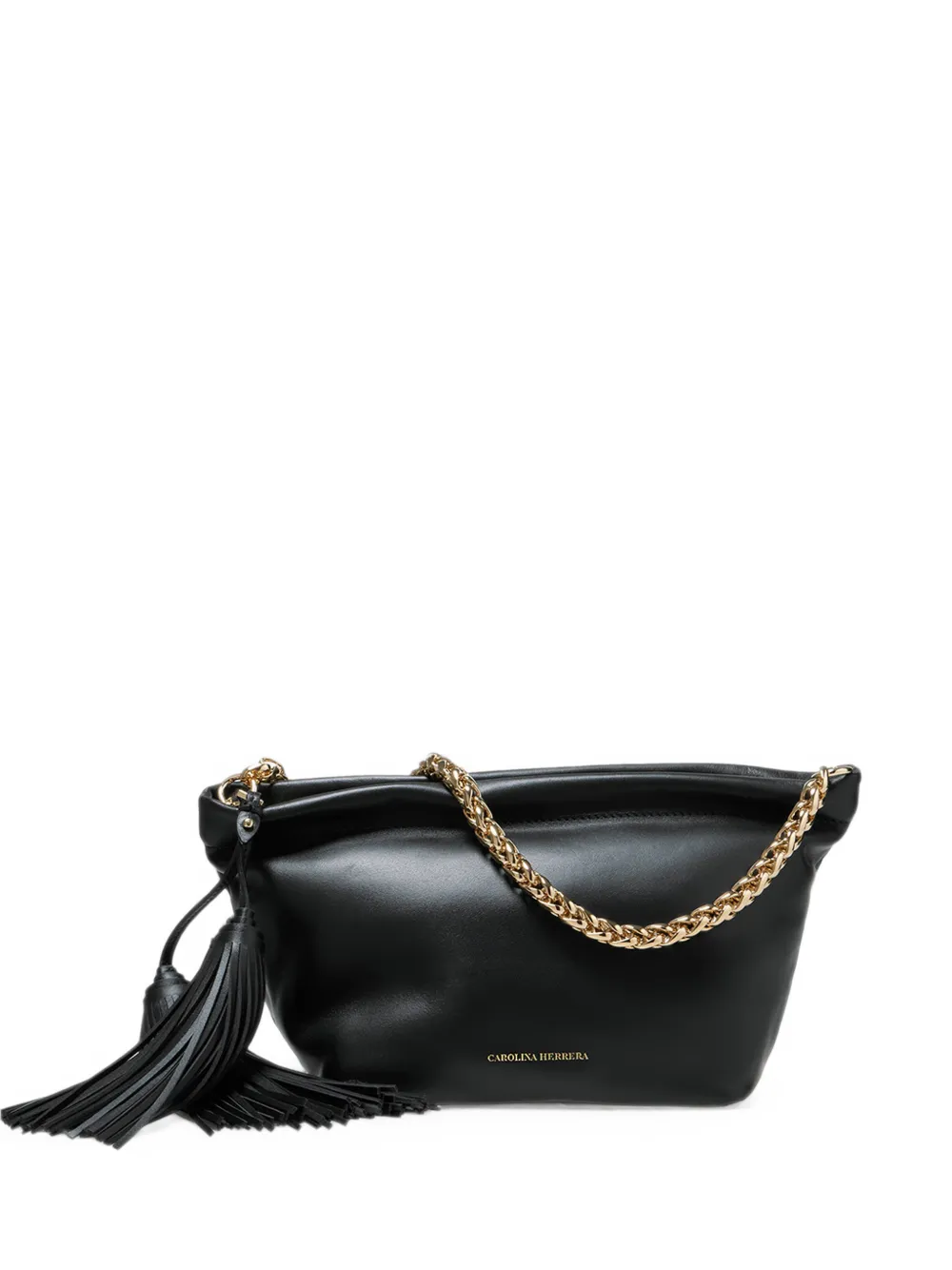 Carolina Herrera Pia tassel-detail leather clutch bag - Nero