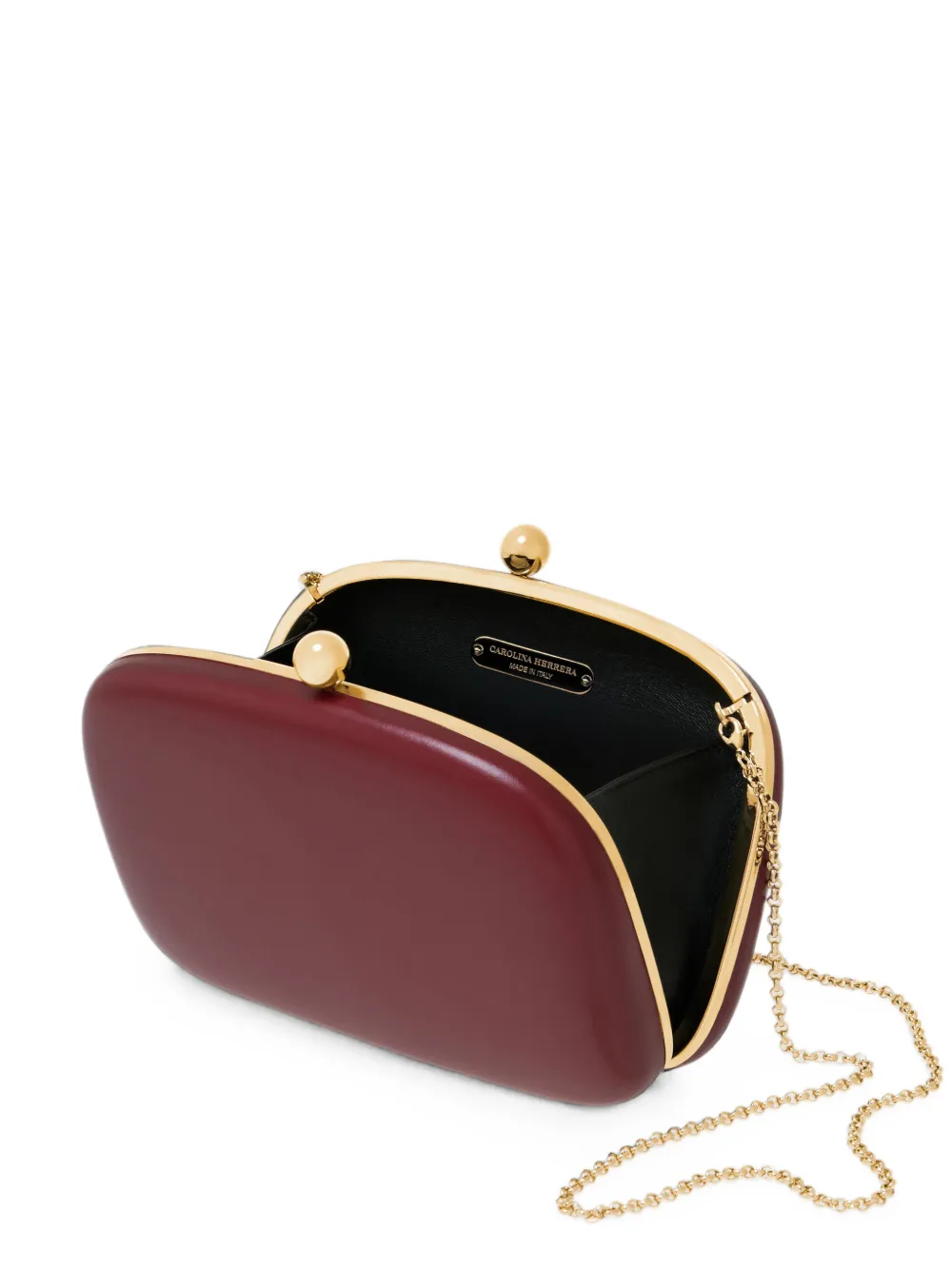 Carolina Herrera Vega leather clutch bag - Rosso