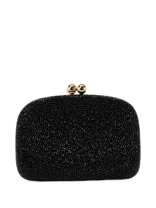 Carolina Herrera Vega Crystal-embellished Clutch Bag in Black