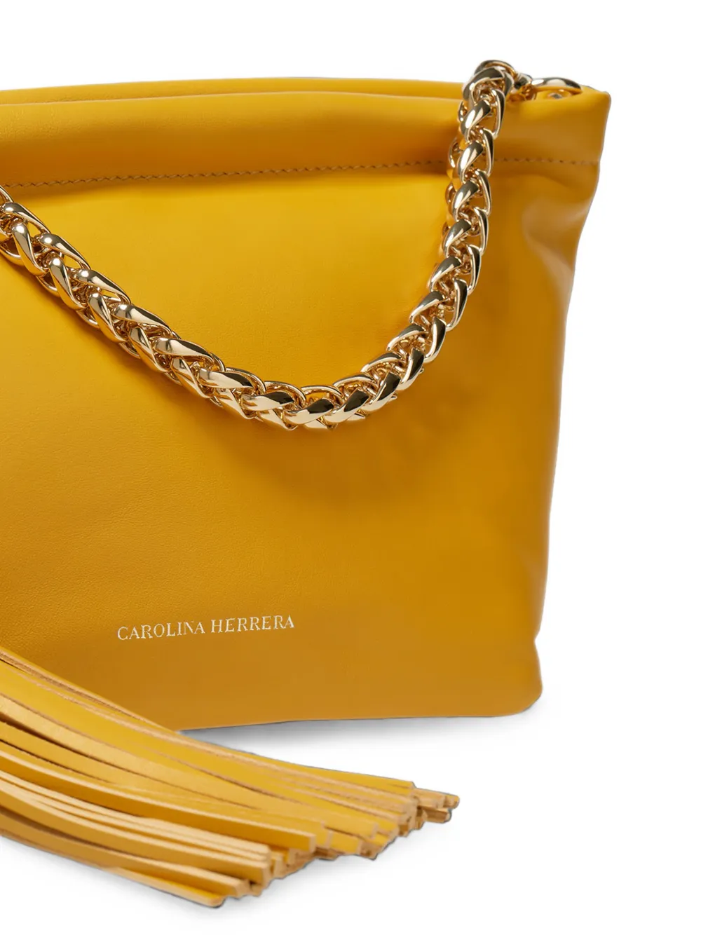 Carolina Herrera Pia Tassel-detail Shoulder Bag in Yellow, view 4