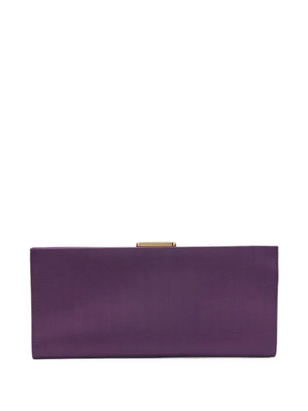 Carolina Herrera Pats Silk Faille Clutch Bag in Purple