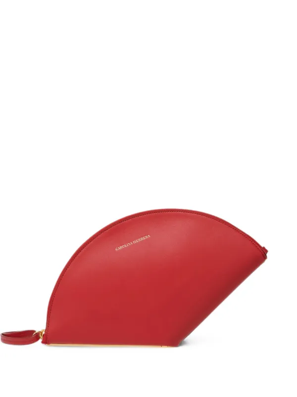 Carolina Herrera Consuelo Leather Clutch in Red
