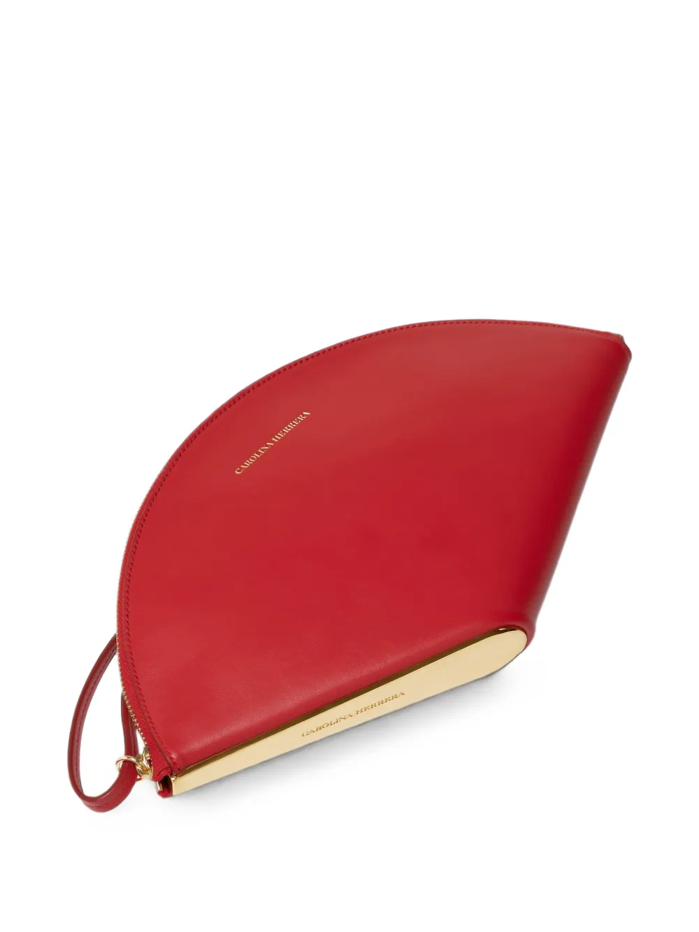 Carolina Herrera Consuelo leren clutch Rood