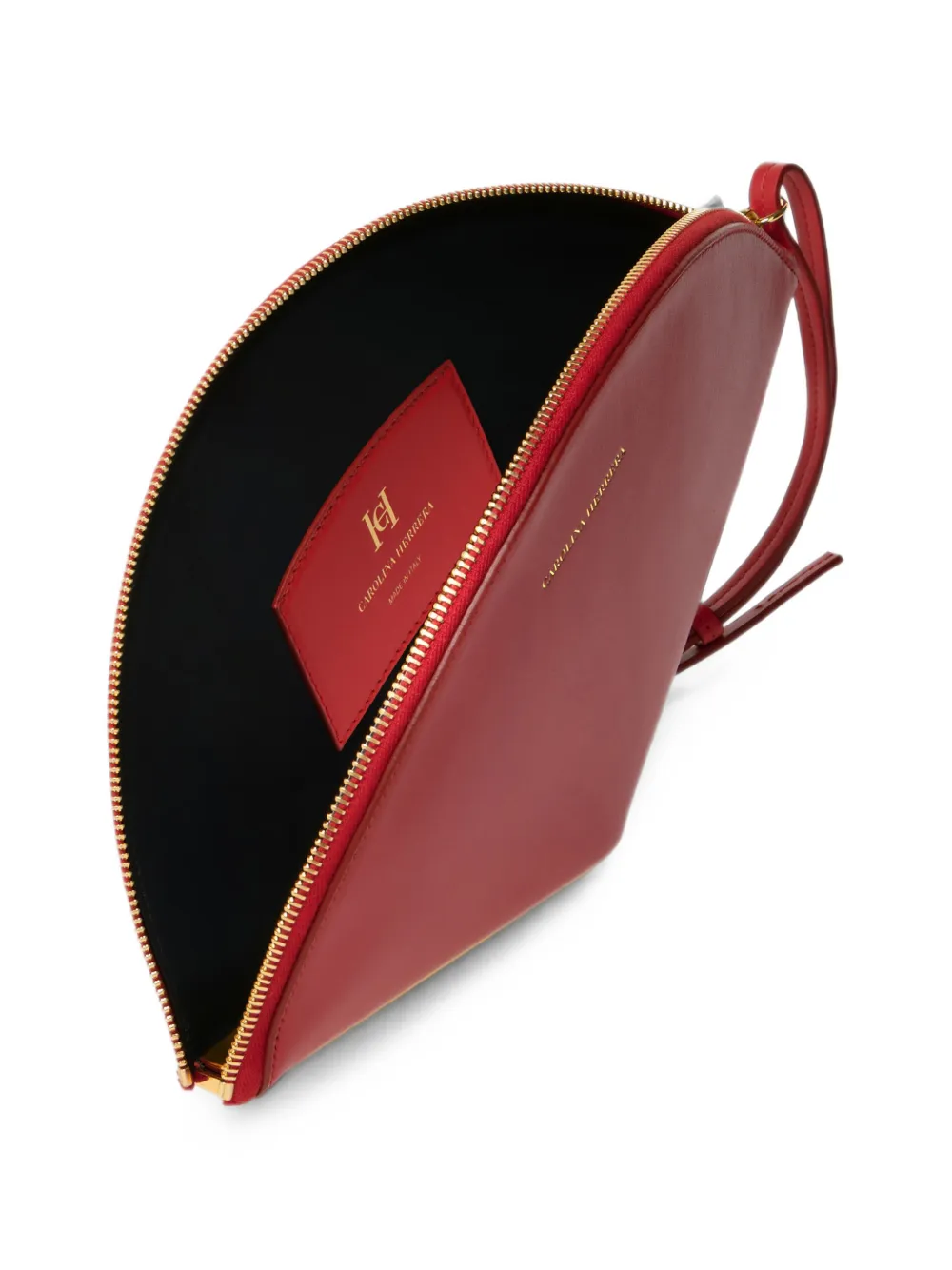 Carolina Herrera Consuelo leren clutch Rood