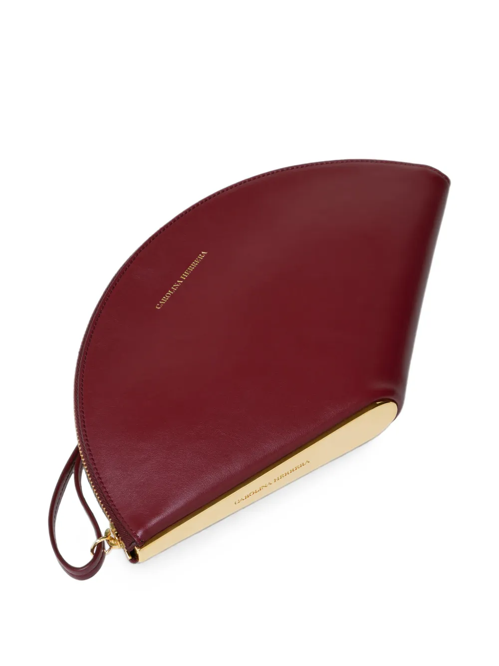 Carolina Herrera Consuelo leather clutch Rood