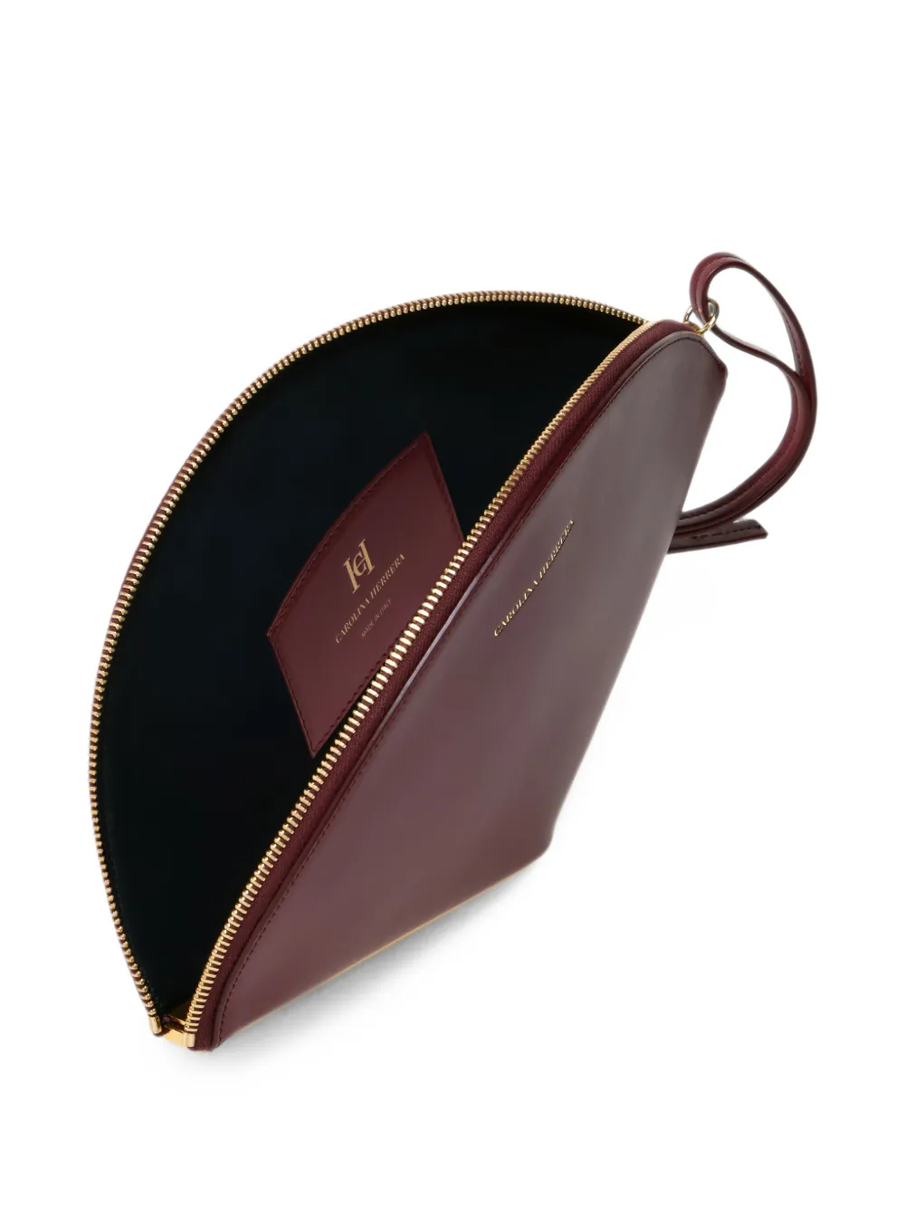 Carolina Herrera Consuelo leather clutch Rood