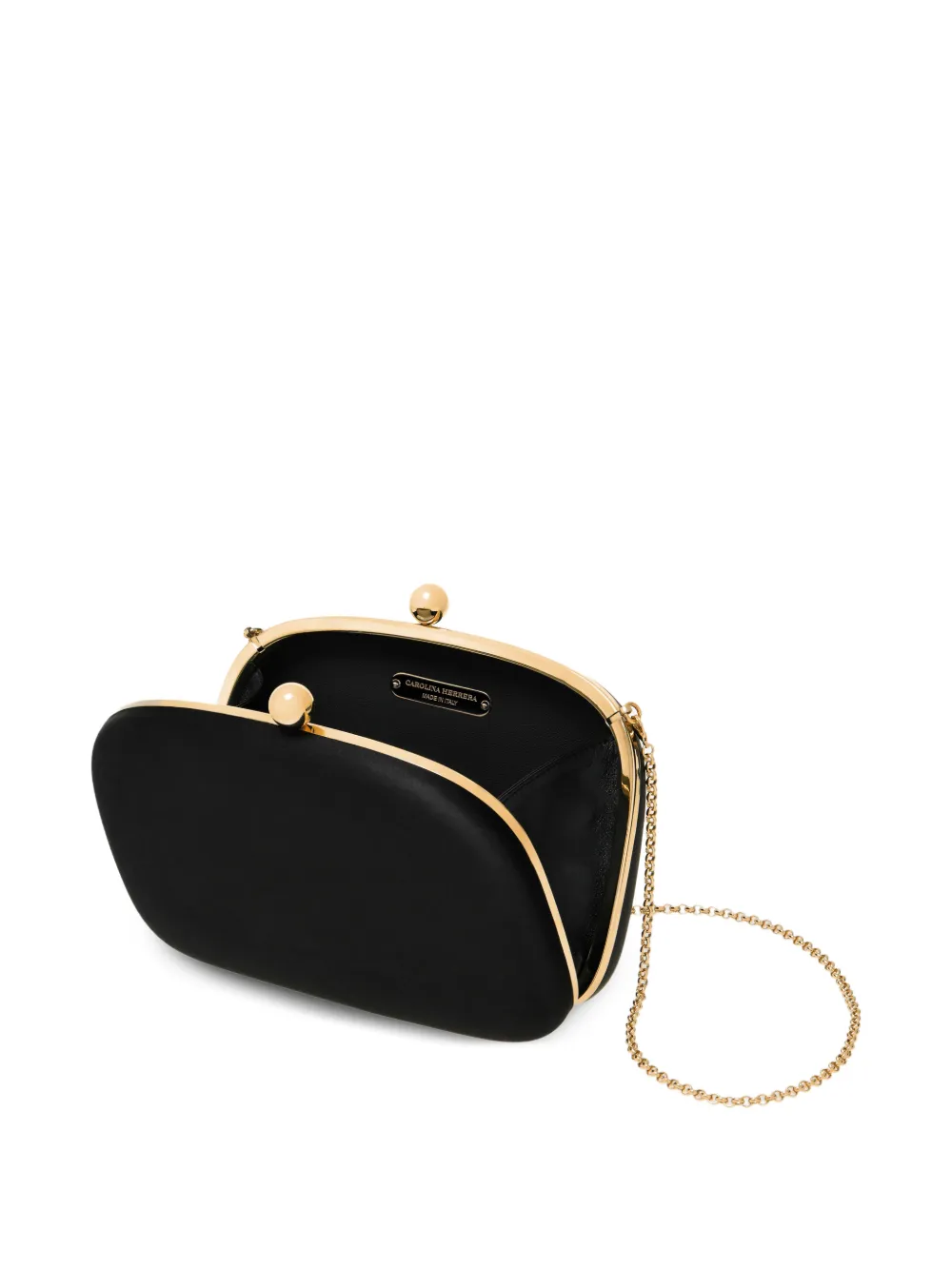 Carolina Herrera Vega satijnen clutch Zwart