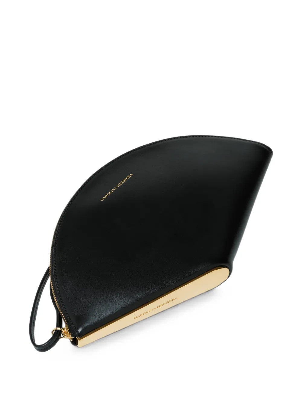 Carolina Herrera Consuelo leren clutch Zwart