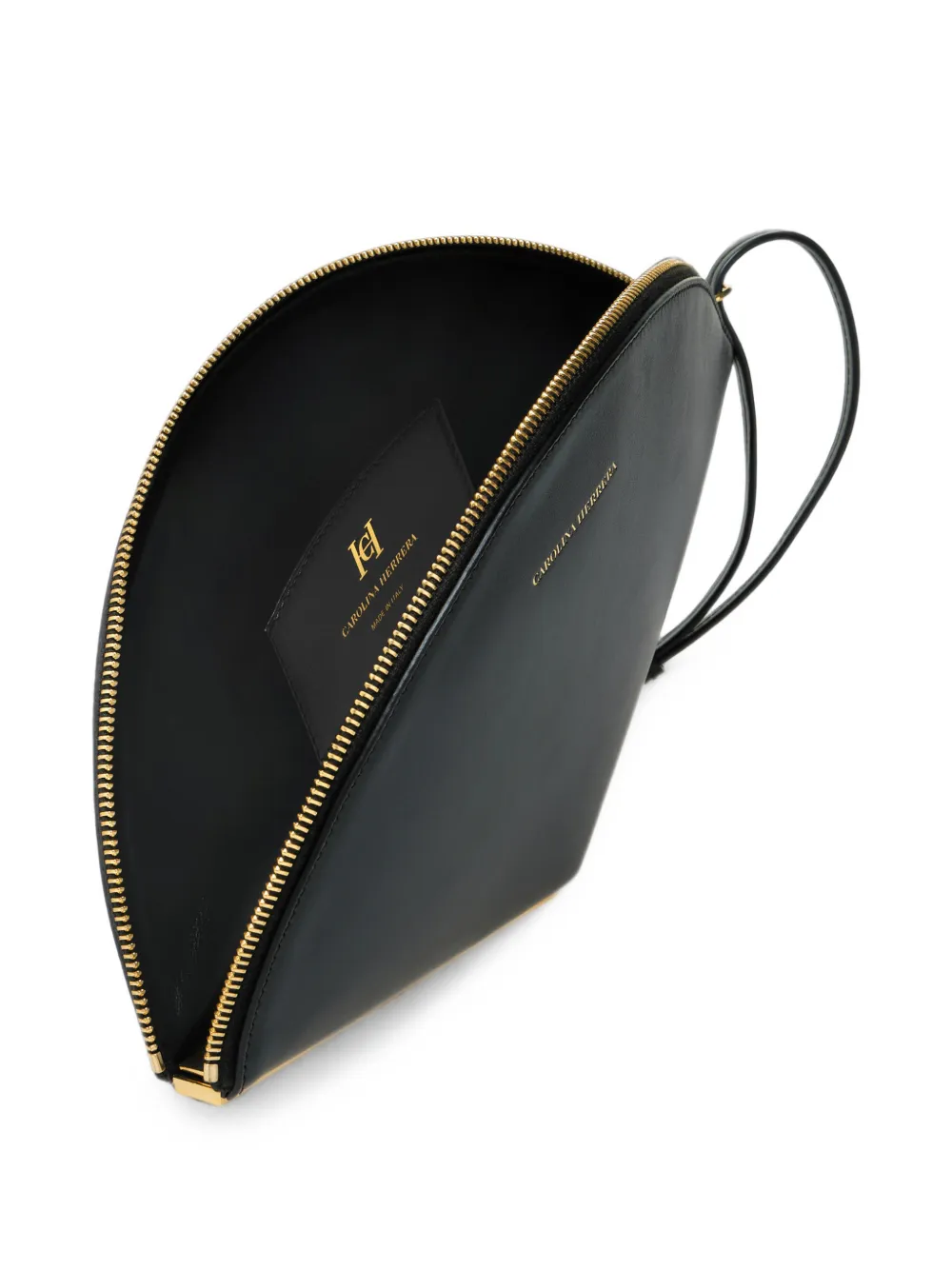 Carolina Herrera Consuelo leren clutch Zwart