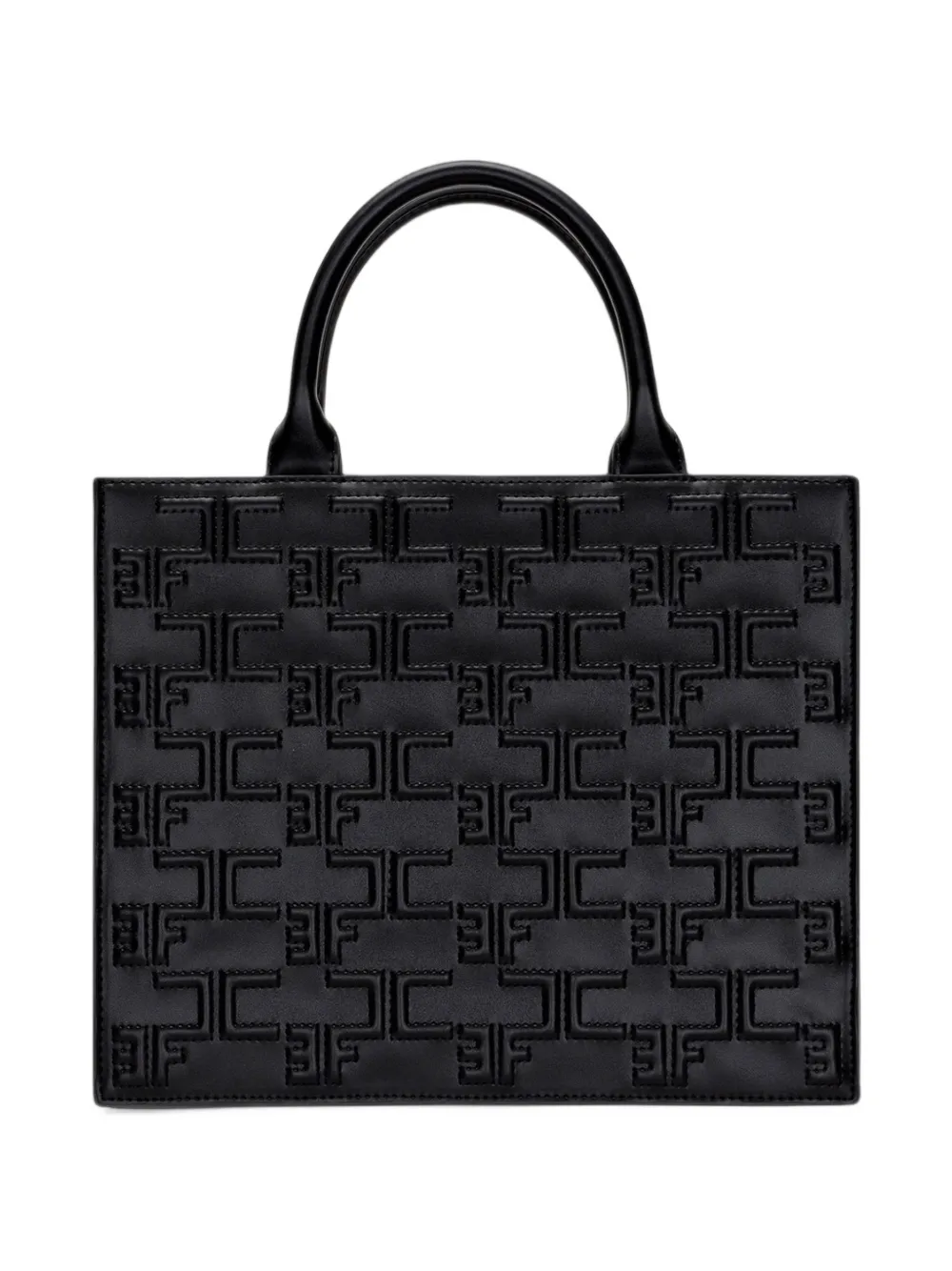 Elisabetta Franchi bold monogram medium shopper bag Zwart