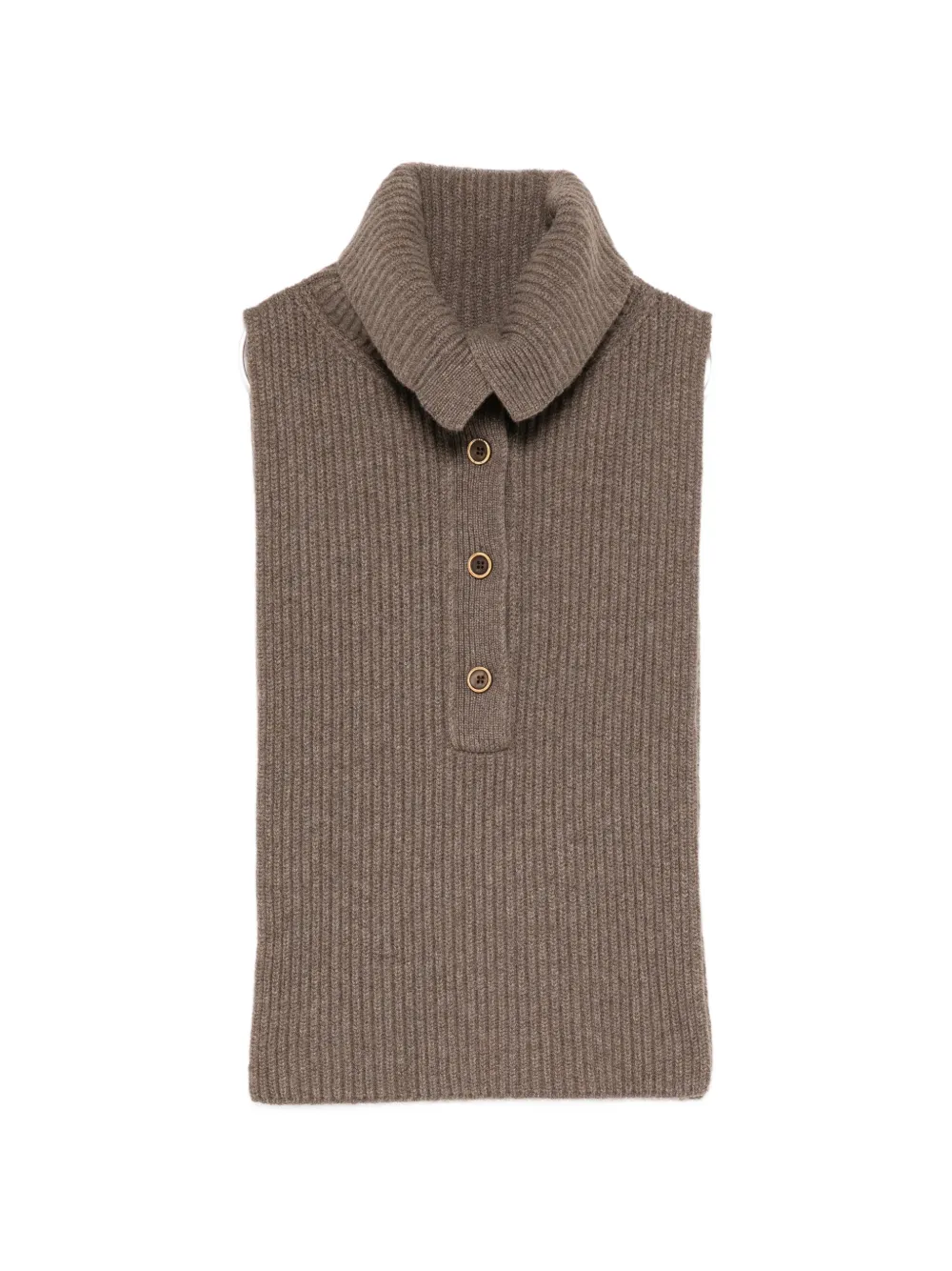 Uma Wang ribbed-knit button-up top - Marron Uma Wang ribbed-knit button-up top - Marron