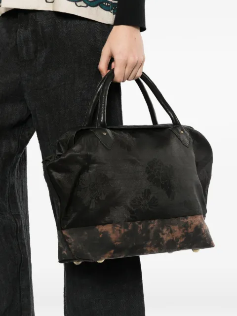 COMMUNS floral-jacquard panelled clutch bag
