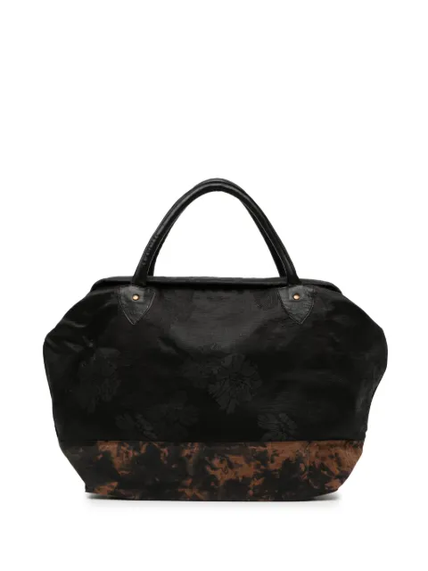 COMMUNS floral-jacquard panelled clutch bag