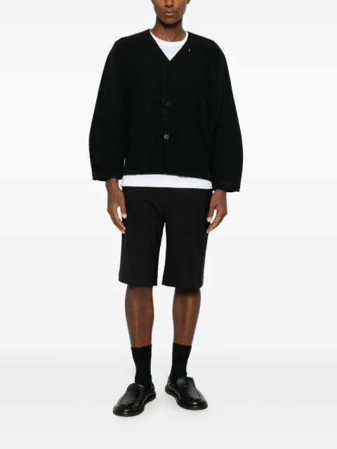 Homme Plissé Issey Miyake plissé-effect V-neck shirt jacket 
