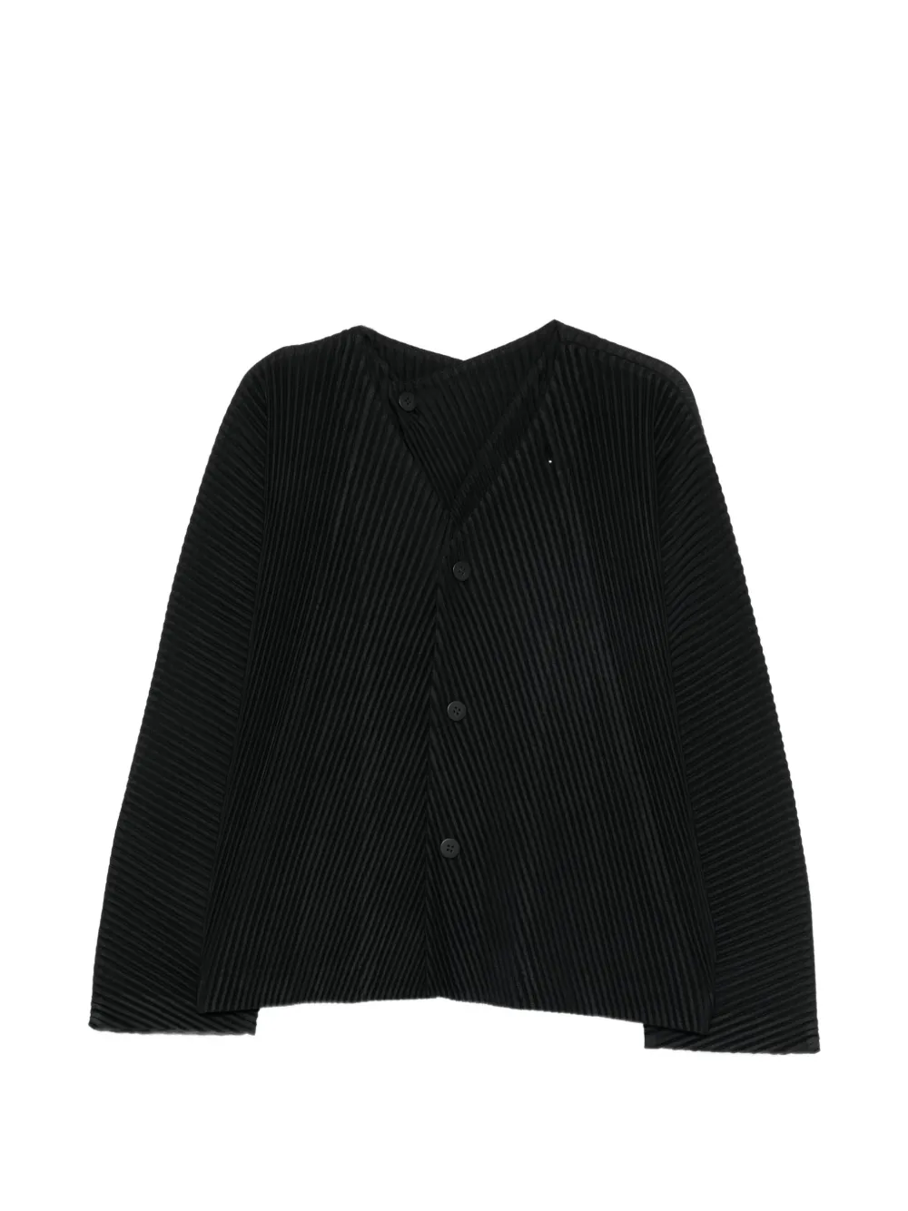 Homme Plissé Issey Miyake veste plissée à col v - Noir