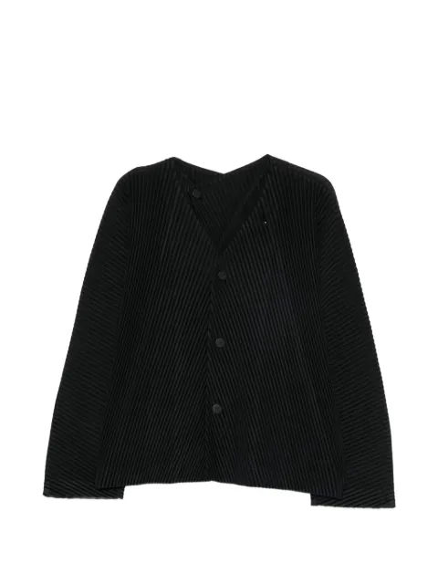 Homme Plissé Issey Miyake plissé-effect V-neck shirt jacket