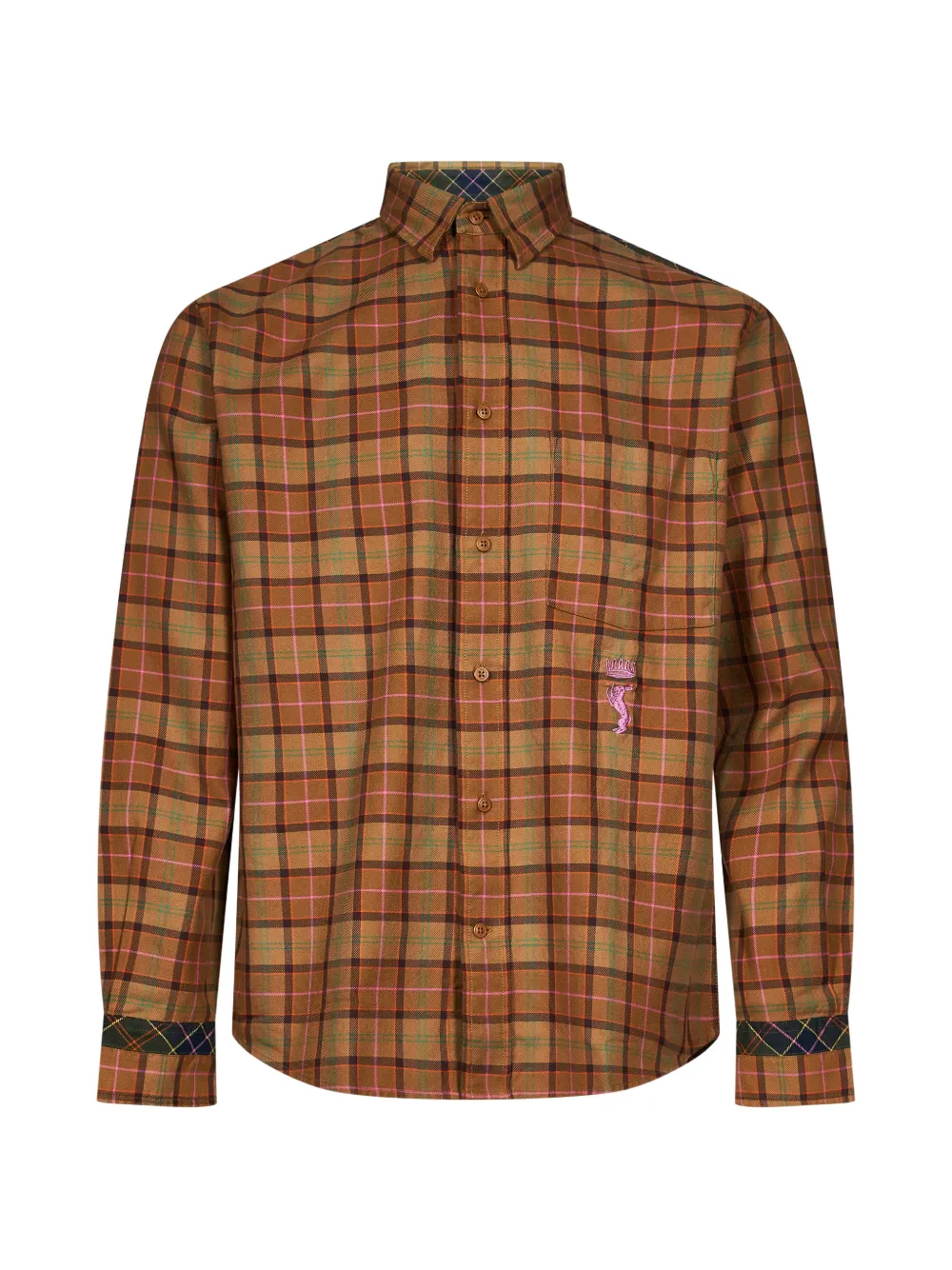 Barbour check embroidered-logo shirt - Marrone