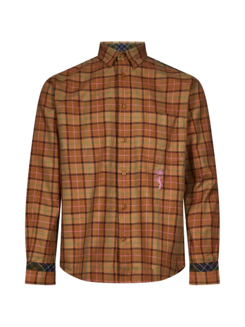 Barbour check embroidered-logo shirt