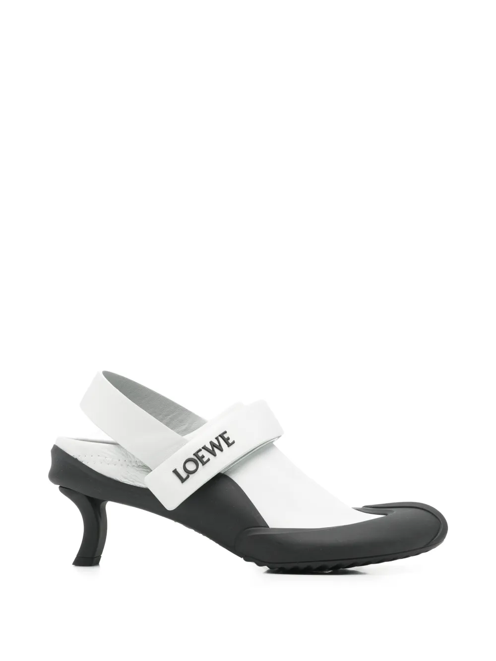 LOEWE logo touch-strap pumps - White