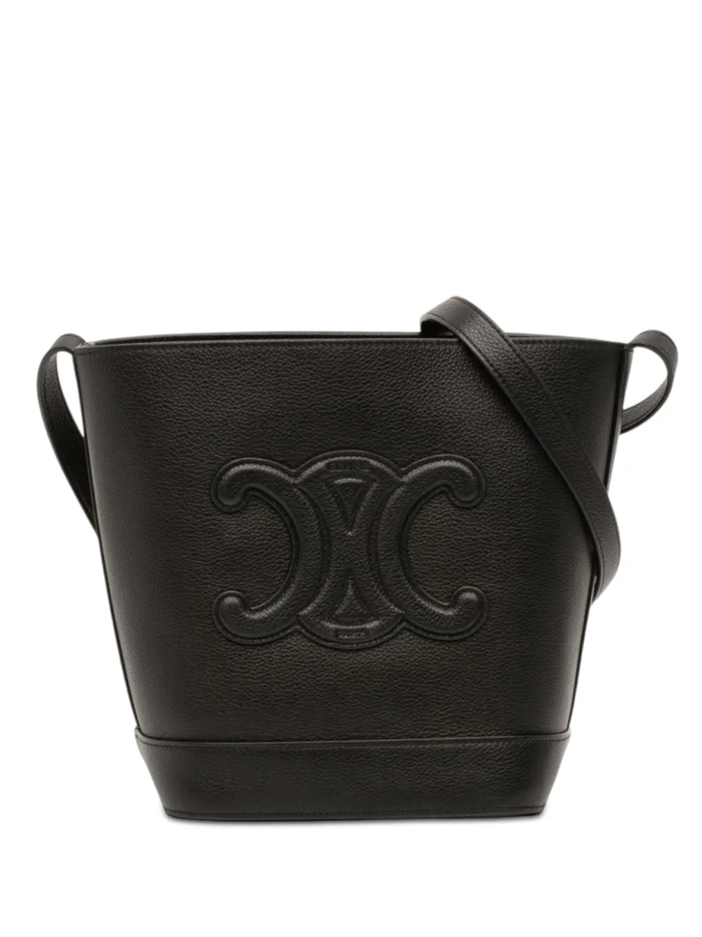 Celine Pre-Owned petit sac seau Triomphe en cuir de veau (2018-2026) - Noir Celine Pre-Owned petit sac seau Triomphe en cuir de veau (2018-2026) - Noir
