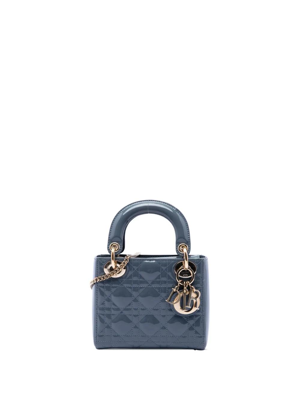 Christian Dior Pre-Owned 2020 Mini Patent Cannage Lady Dior satchel - Grau