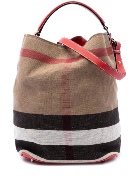 Burberry Pre-Owned 2000-2017 Medium Mega Check Canvas Ashby Bucket Bag satchel